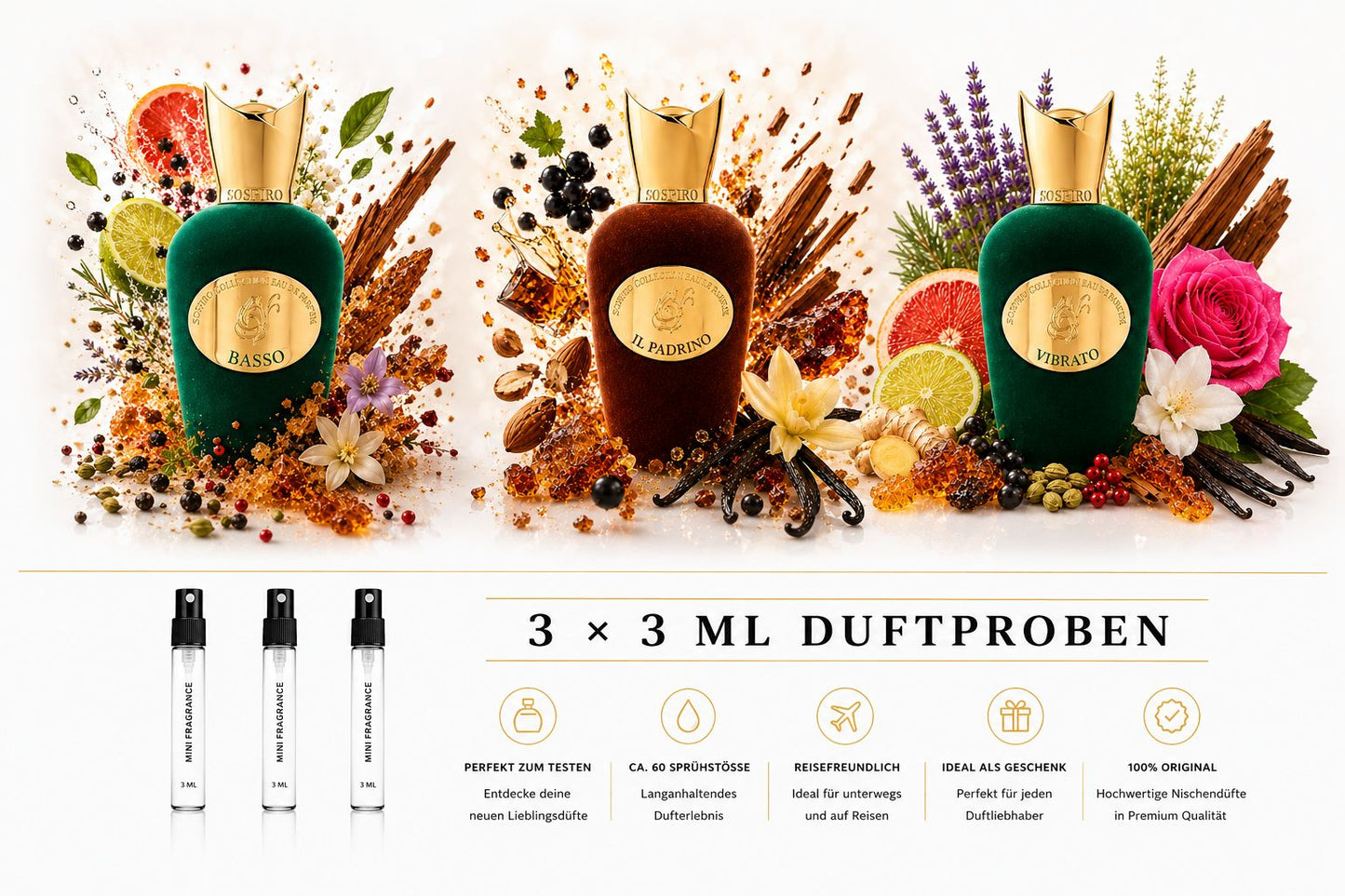 Sospiro Bestseller Bundle 3x3ml Duftproben